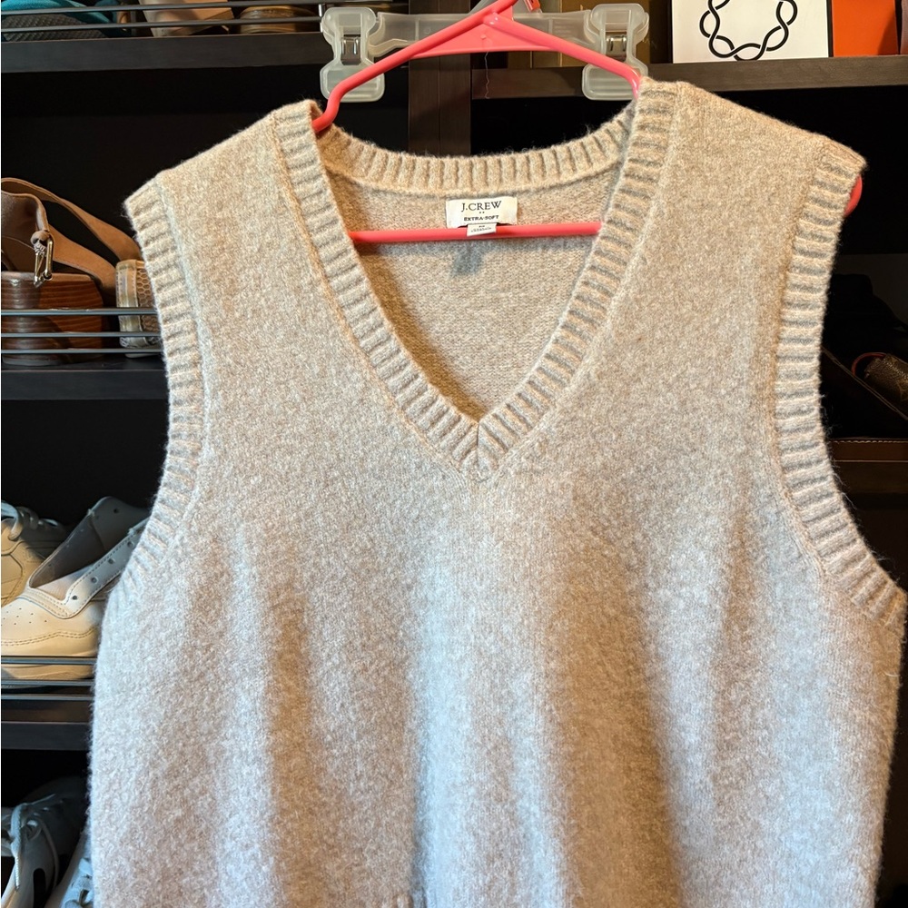 J. Crew Soft Tan Knit Vest